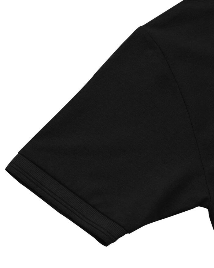 SOLID POLO T-SHIRT - BLACK - Image 4
