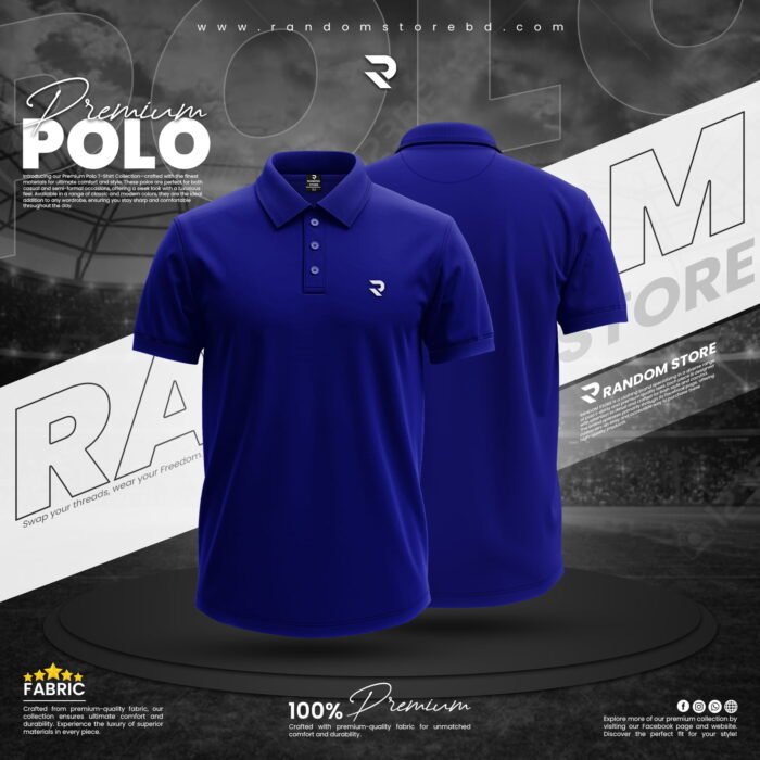 SOLID POLO T-SHIRT - ROYALE BLUE - Image 1