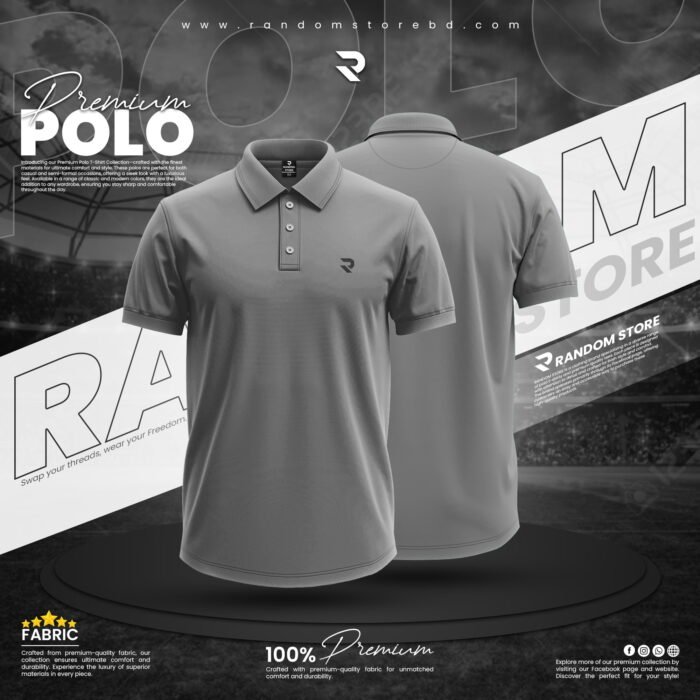 SOLID POLO T-SHIRT ASH COLOR - Image 1
