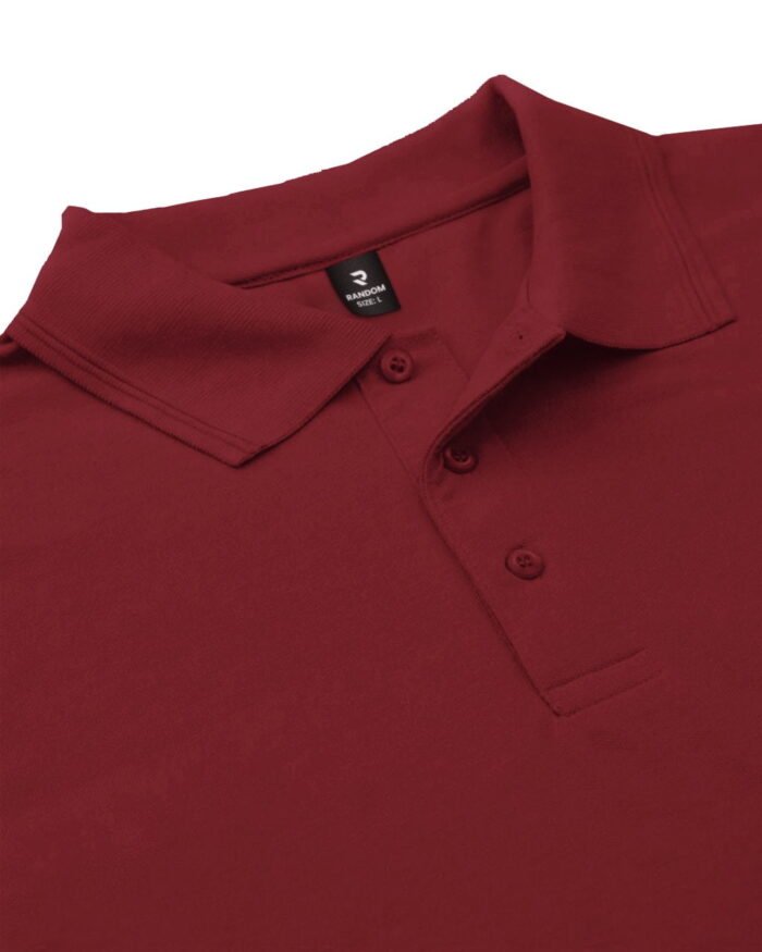 SOLID POLO T-SHIRT MARRON COLOR - Image 2