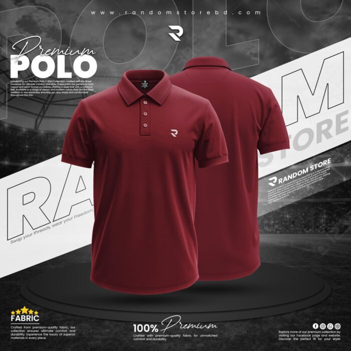 SOLID POLO T-SHIRT MARRON COLOR - Image 1